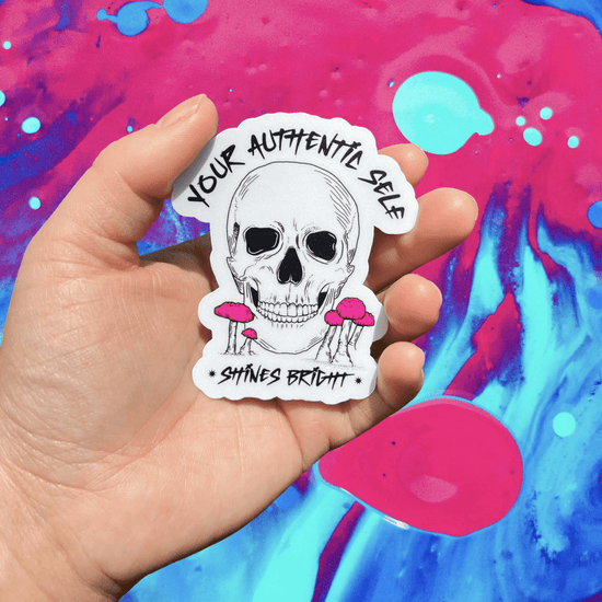 Your Authentic Self Shines Bright Waterproof Sticker - White - Euphoria Threads Apparel Co.