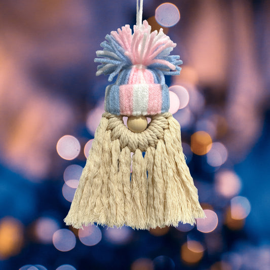 Trans Pride Gnome Ornament