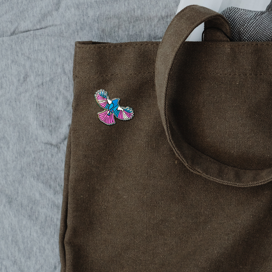 Fly With Trans Pride Bird Enamel Pin