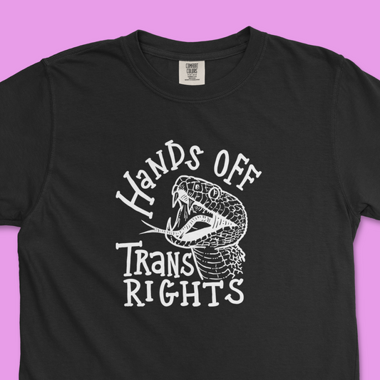 Hands Off Trans Rights | Unisex Tee (Comfort Colors) (PREORDER)