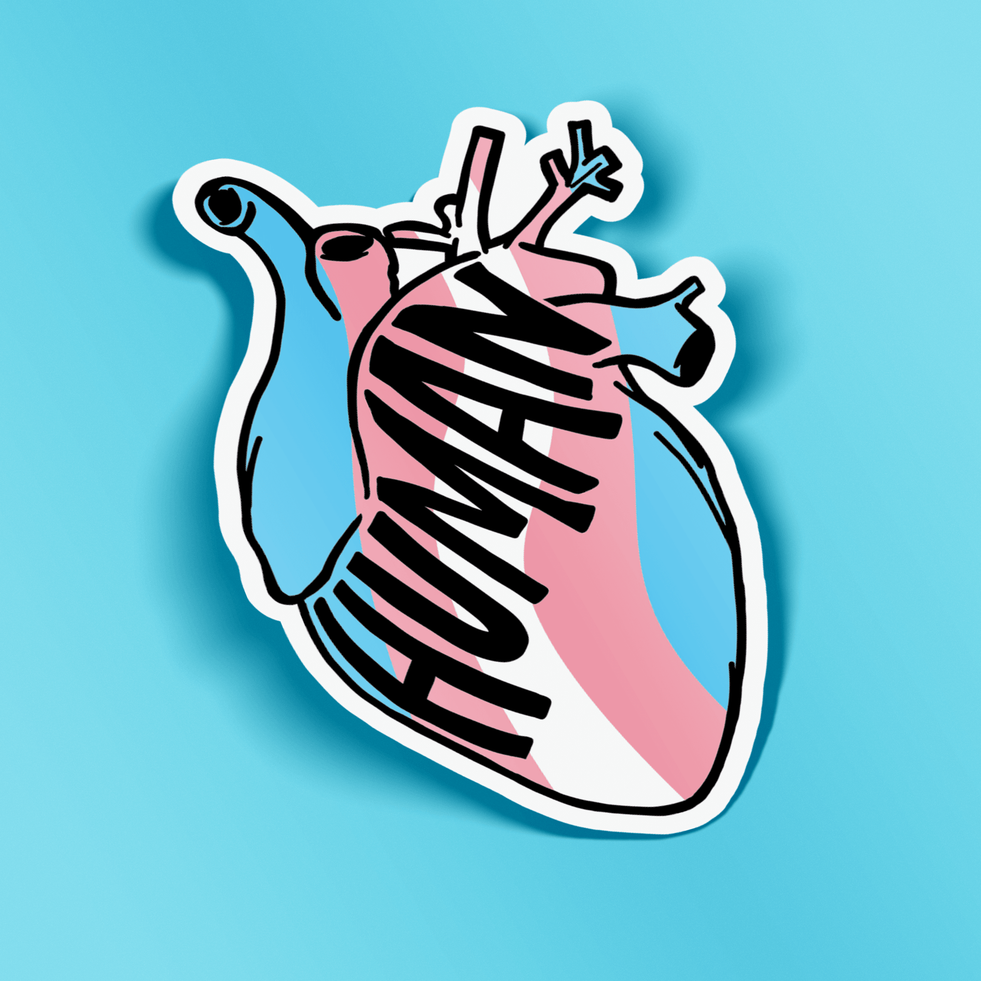 Human at Heart Waterproof Sticker - Euphoria Threads Apparel Co.