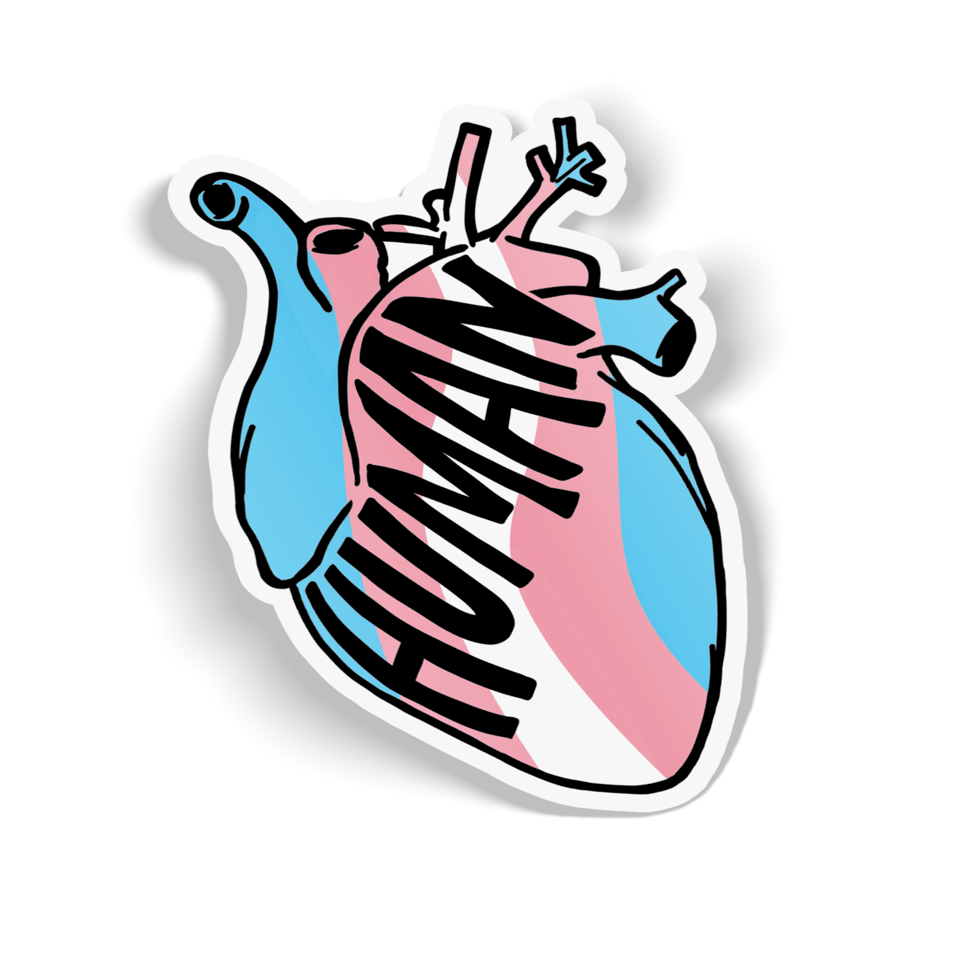 Human at Heart Waterproof Sticker - Euphoria Threads Apparel Co.