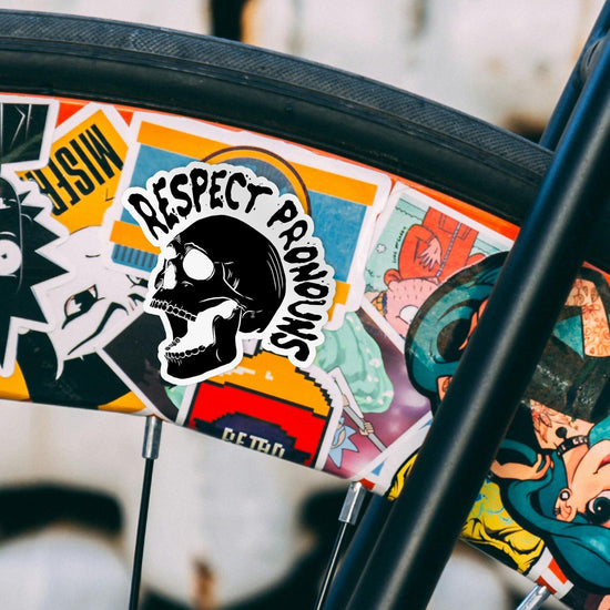 Respect Pronouns Waterproof Sticker - Euphoria Threads Apparel Co.