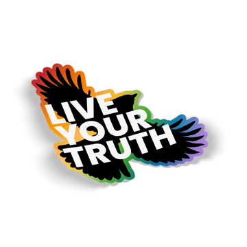 Live Your Truth Rainbow Waterproof Sticker - Euphoria Threads Apparel Co.