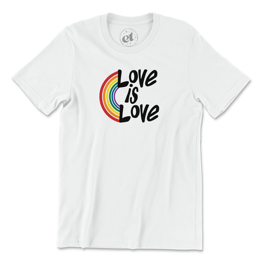 Love is Love Rainbow Unisex Tee - White - Euphoria Threads Apparel Co.