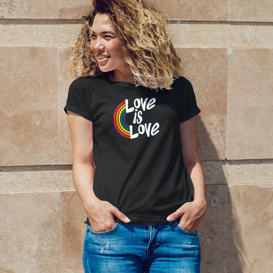 Love is Love Rainbow Unisex Tee - Black - Euphoria Threads Apparel Co.