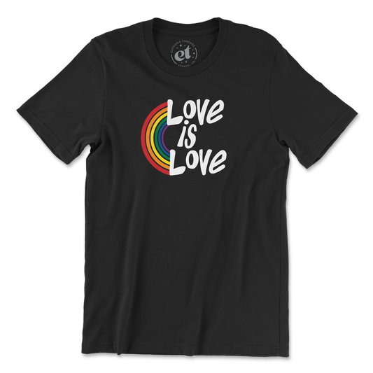 Love is Love Rainbow Unisex Tee - Black - Euphoria Threads Apparel Co.