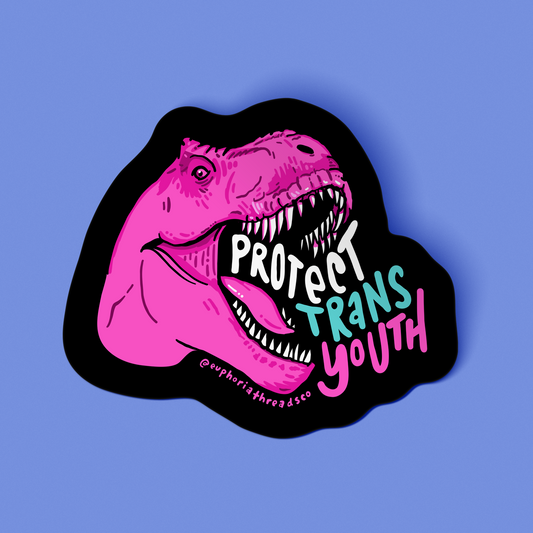 Protect Trans Youth Dino Sticker