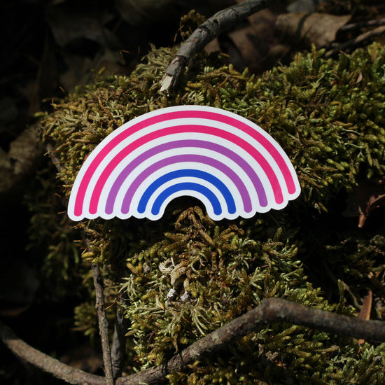 Bisexual Rainbow Pride Waterproof Sticker - Euphoria Threads Apparel Co.