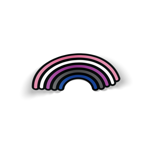 Genderfluid Rainbow Pride Waterproof Sticker - Euphoria Threads Apparel Co.