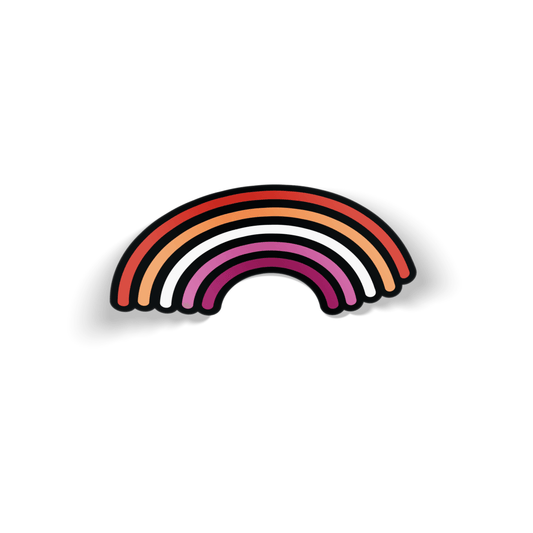 Lesbian Rainbow Pride Waterproof Sticker - Euphoria Threads Apparel Co.