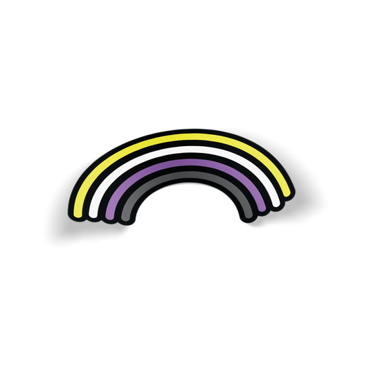 Nonbinary Rainbow Pride Waterproof Sticker - Euphoria Threads Apparel Co.