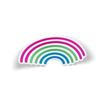 Polysexual Rainbow Pride Waterproof Sticker - Euphoria Threads Apparel Co.