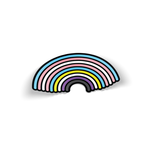 Nonbinary Trans Rainbow Pride Waterproof Sticker - Euphoria Threads Apparel Co.