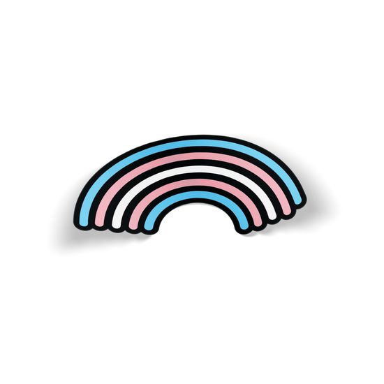 Trans Rainbow Pride Waterproof Sticker - Euphoria Threads Apparel Co.