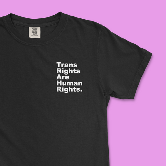 Trans Rights Are Human Rights. Period. | Unisex Tee (Comfort Colors) (PREORDER)