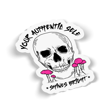 Your Authentic Self Shines Bright Waterproof Sticker - White - Euphoria Threads Apparel Co.