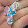 Fly With Trans Pride Bird Enamel Pin